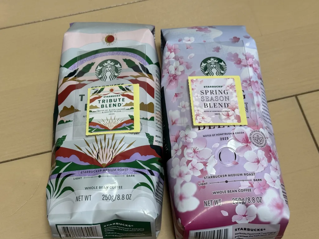 スターバックス　コーヒー豆　トリビュートブレンドとSAKURAブレンド