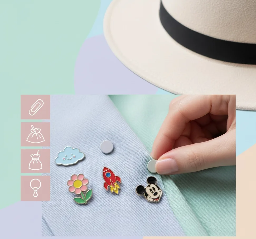 preserved pin badges are a compilation of behind the scenes convenience items for those who dont want to punch holes in their pins