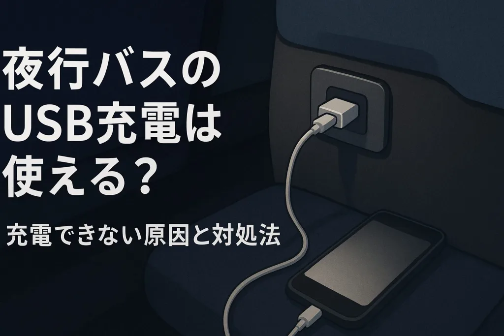 「夜行バスのUSB充電は使える？」 「充電できない原因と対処法」
