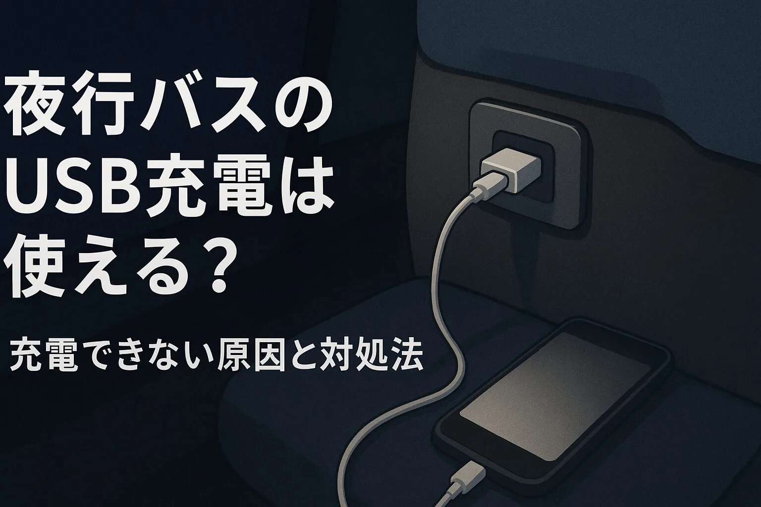 「夜行バスのUSB充電は使える？」 「充電できない原因と対処法」
