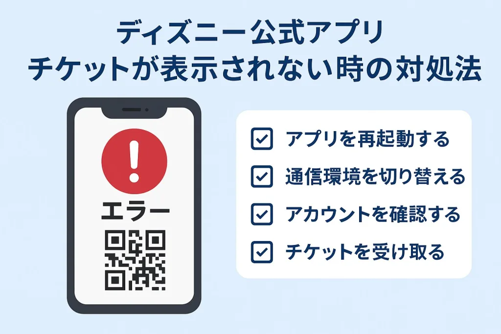ディズニー チケット 表示されない 対処法