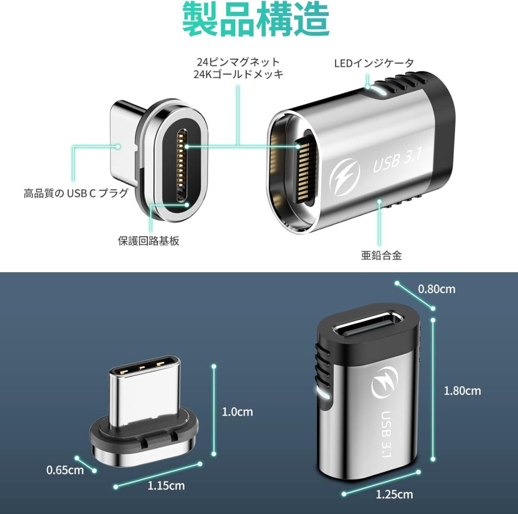 USB-C マグネットコネクタ 24ピン おすすめ